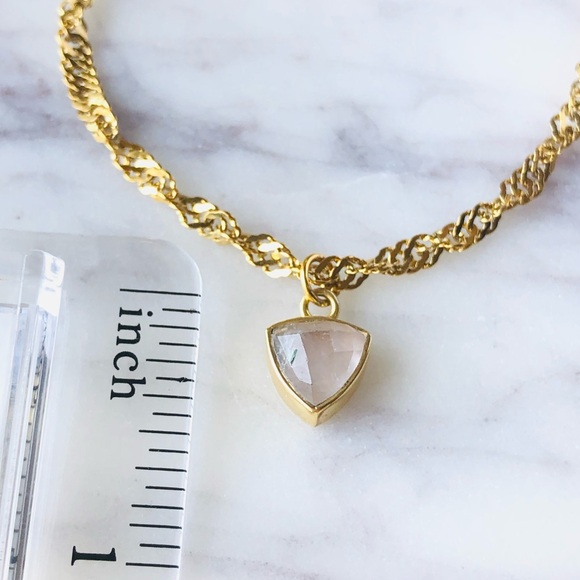 18K Gold Plated Rose Quartz Charm
Singapore Chain Bracelet - Picture 9 of 12